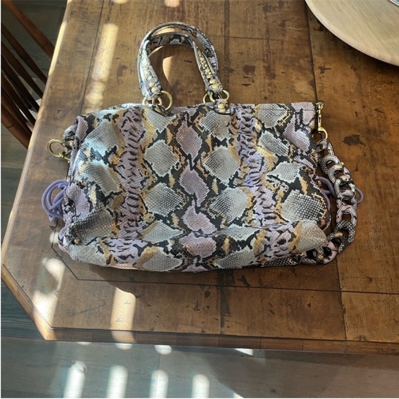 Coach Studded Snake Print Shoulder Bag - Picture 3 of 15